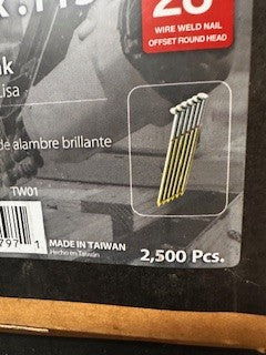 2500 PCS | 2-3/8" x .113 FRAMING NAILS
